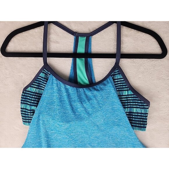 Nike Women's Sz Medium Tankini Racerback Tank Top Built-in Sports Bra Athleisure - Picture 2 of 11